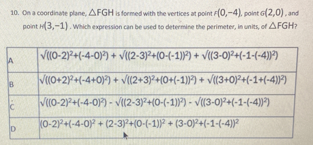Solved: On a coordinate plane, FGH is formed with the vertices at point ...