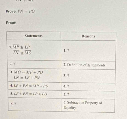 Prove: PN=PO
Proof: