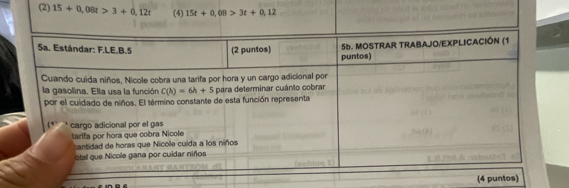 (2) 15+0,08t>3+0,12t (4) 15t+0,08>3t+0,12