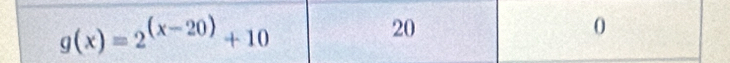 g(x)=2^((x-20))+10
20
0