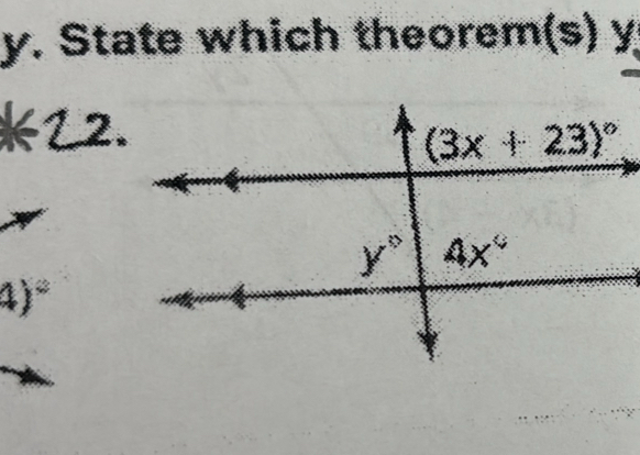 State which theorem(s) y
2.
4)^circ 