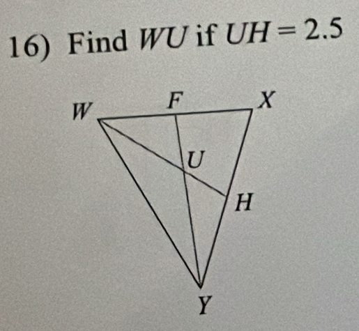 Find WU if UH=2.5