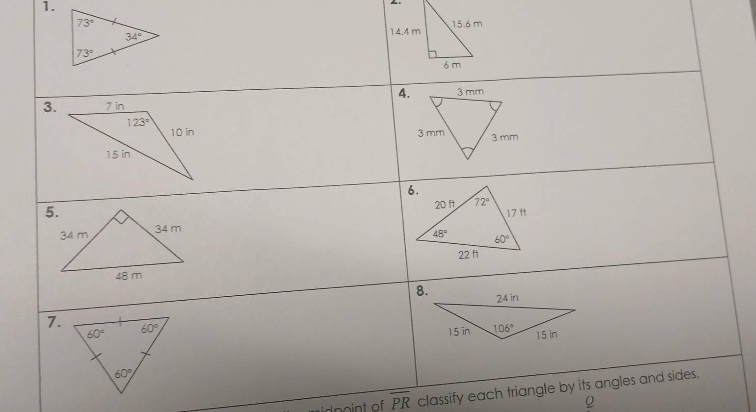 dpoint of overline PR classify each tr
0