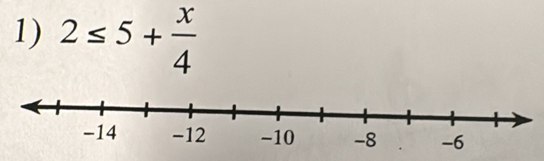 2≤ 5+ x/4 