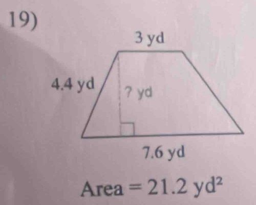 Area =21.2yd^2