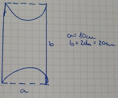 a=10cm
b=2dm=20cm