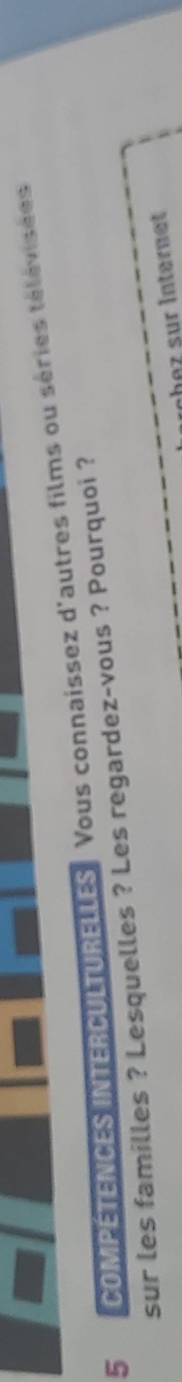 COMPÉTENCES INTERCULTURELLES Vous connaissez d'autres films ou séries télévisées 
sur les familles ? Lesquelles ? Les regardez-vous ? Pourquoi ? 
uchez sur Internet