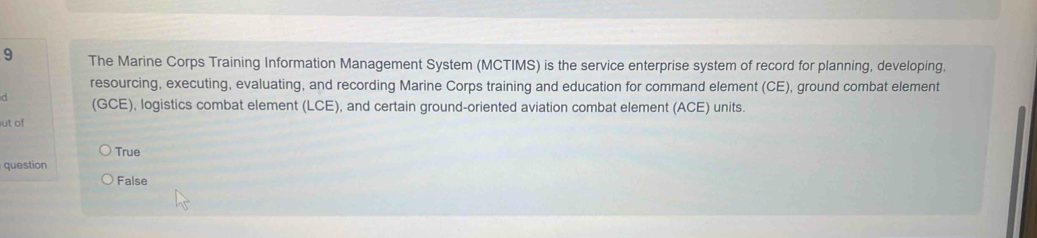 Solved: The Marine Corps Training Information Management System (MCTIMS ...