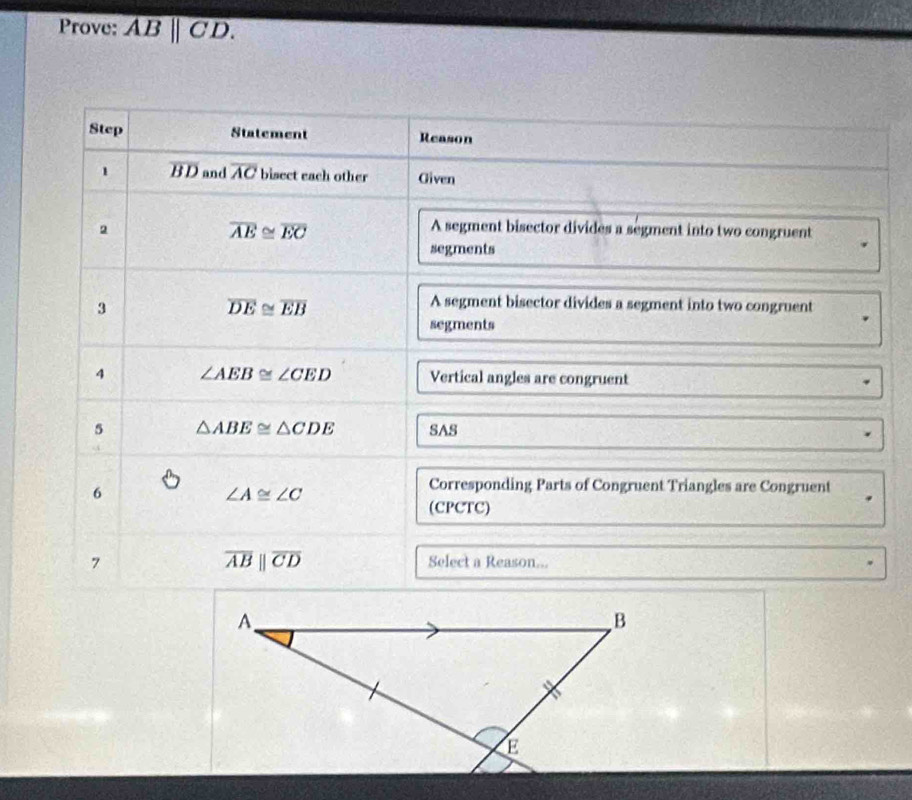 Prove: ABparallel CD.