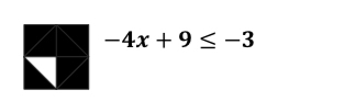 -4x+9≤ -3