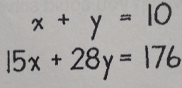 5x + 28y = 176