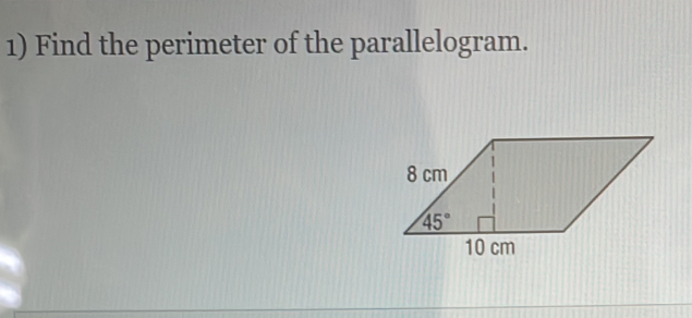 Find the perimeter of the parallelogram.