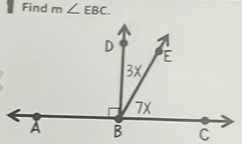 Find m∠ EBC.