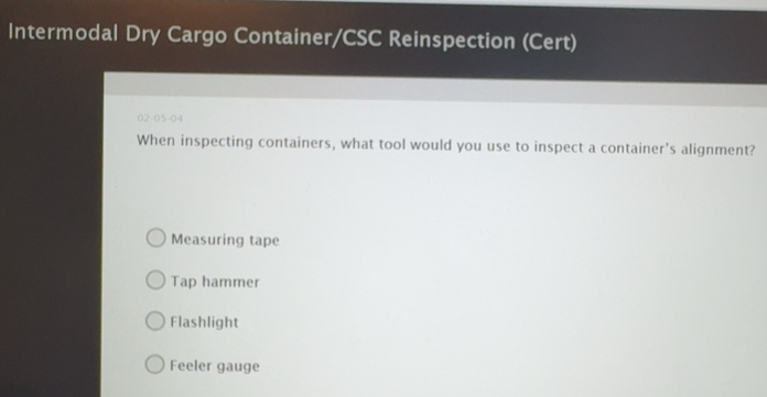 Gelöst:Intermodal Dry Cargo Container/CSC Reinspection (Cert) 02-05-04 ...