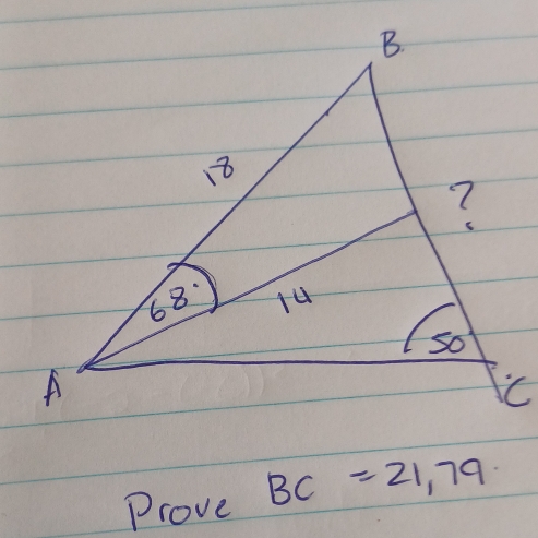 Prove BC=21,79