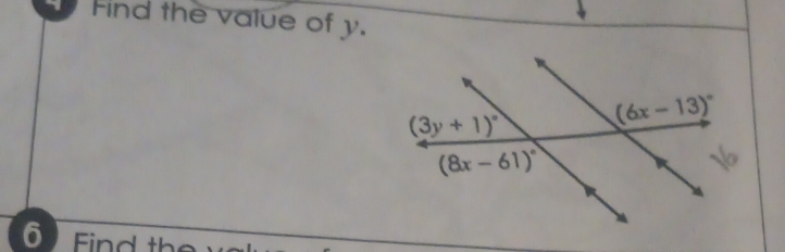 Find the value of y.
6  i    th