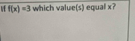 If f(x)=3 which value(s) equal x?