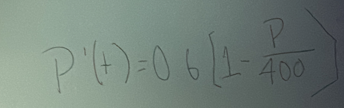 P'(t)=0.6(1- p/400 )