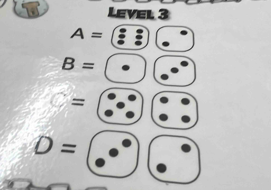 Level 3
A=
B=
=
D=