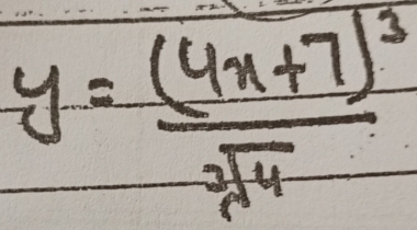 y=frac (4x+7)^3sqrt[3](4)