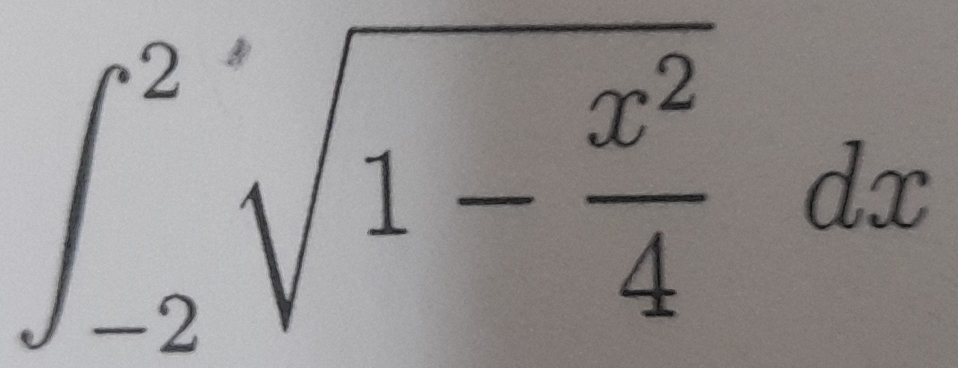 ∈t _(-2)^2sqrt(1-frac x^2)4dx