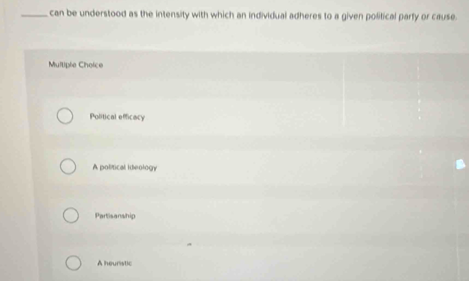 Solved: can be understood as the intensity with which an individual ...