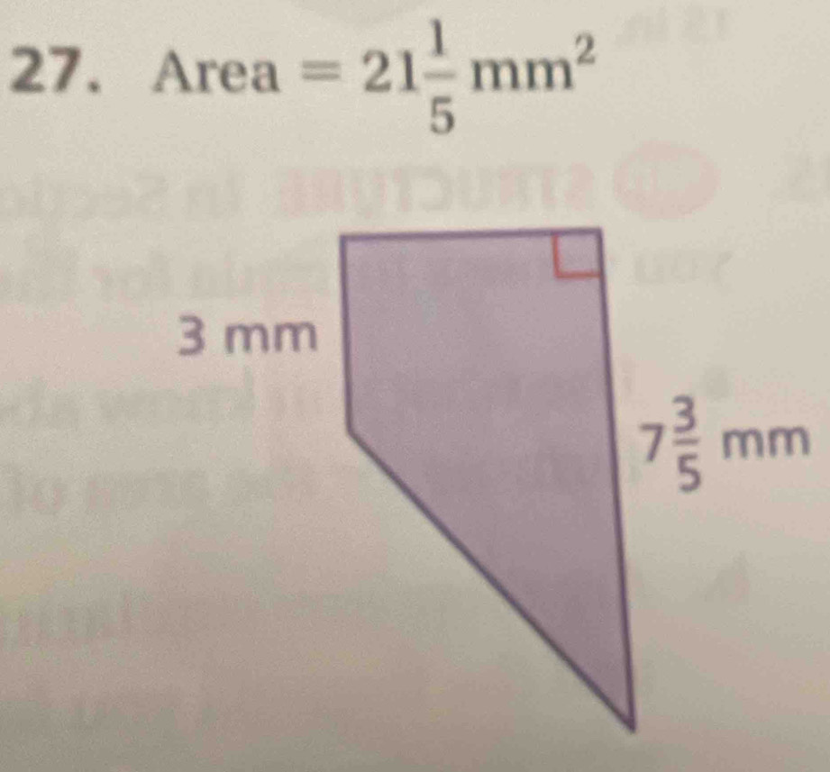 Area=21 1/5 mm^2