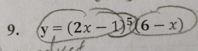 y=(2x-1)^5(6-x)