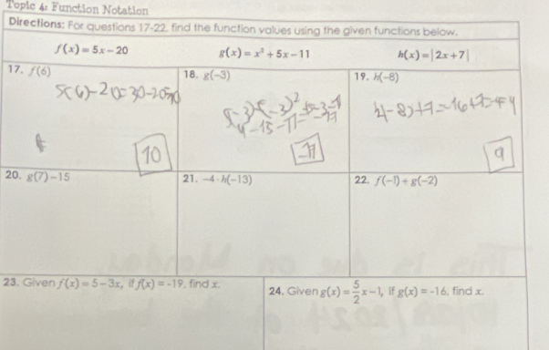 Topic 4: Function Notation
D
1
20
23