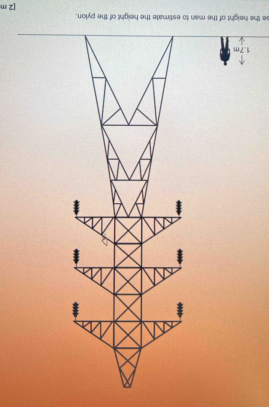 Solved: 1. 7m se the height of the man to estimate the height of the ...