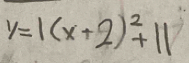 y=1(x+2)^2+11