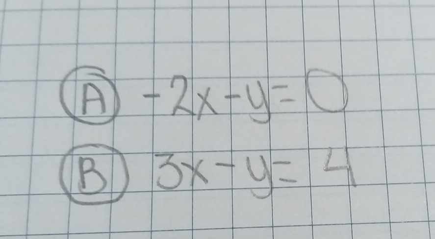 A -2x-y=0
B 3x-y=4