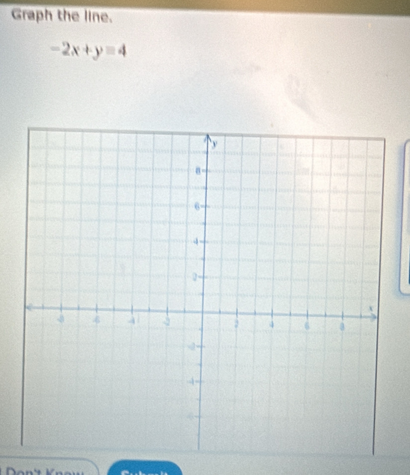 Graph the line.
-2x+y=4