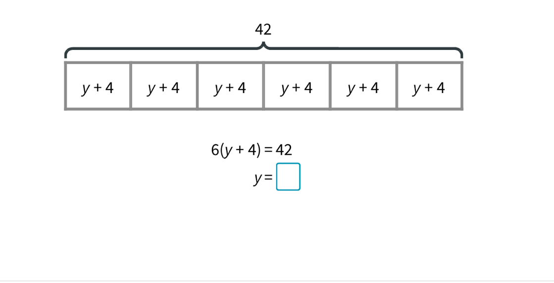 6(y+4)=42
y=□