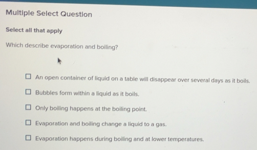 Solved: Multiple Select Question Select all that apply Which describe ...