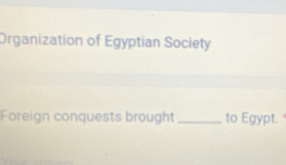 Organization of Egyptian Society 
Foreign conquests brought _to Egypt.