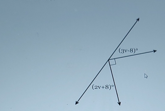 (3v-8)^circ 
(2v+8)^circ 