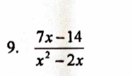  (7x-14)/x^2-2x 