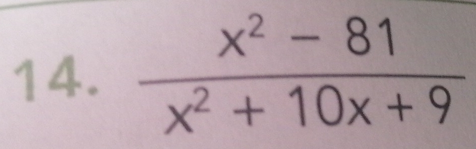  (x^2-81)/x^2+10x+9 