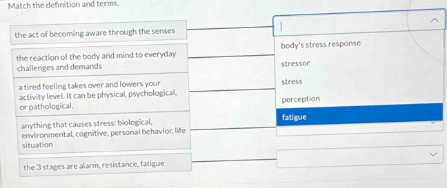 Match the defnition and terms.