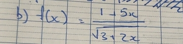 f(x)= (1-5x)/sqrt(3+2x) 