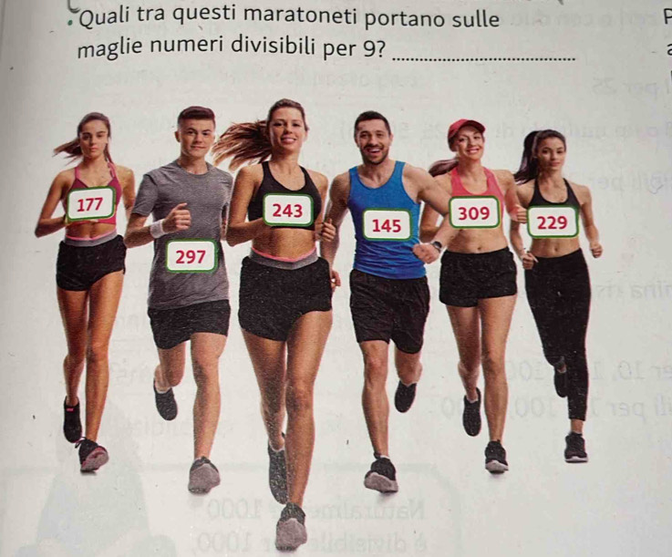 Quali tra questi maratoneti portano sulle P 
maglie numeri divisibili per 9?_