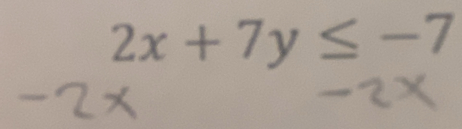 2x+7y≤ -7