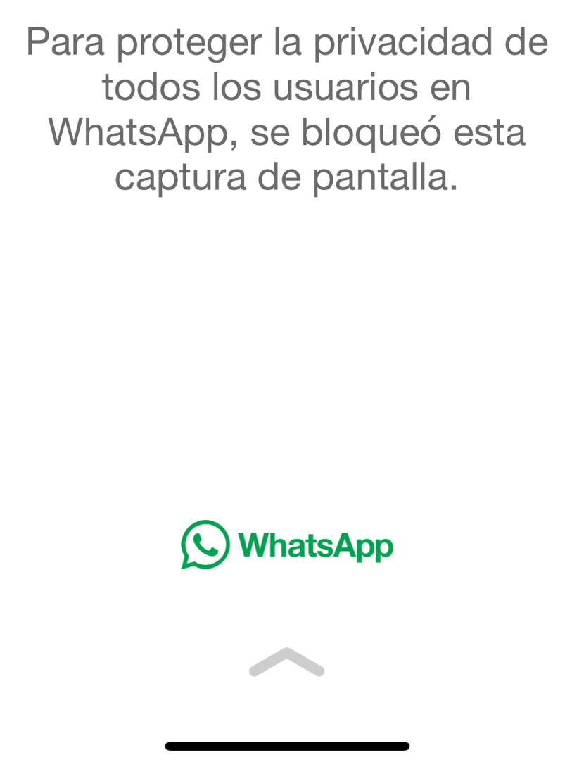 Para proteger la privacidad de 
todos los usuarios en 
WhatsApp, se bloqueó esta 
captura de pantalla. 
WhatsApp