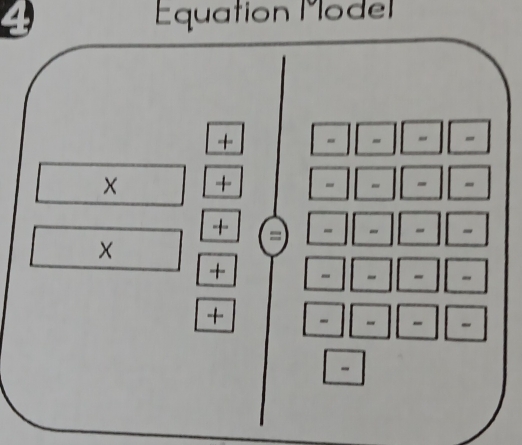 Equation Model 
+ - - - - 
× + - - - - 
+ = - - - - 
× 
+ - - - - 
+ - - - - 
-