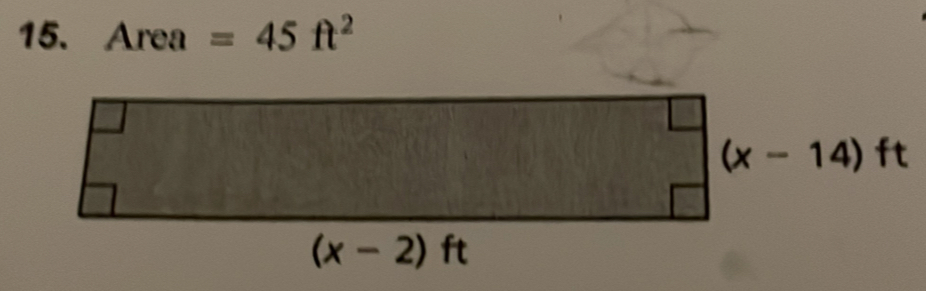 Area =45ft^2