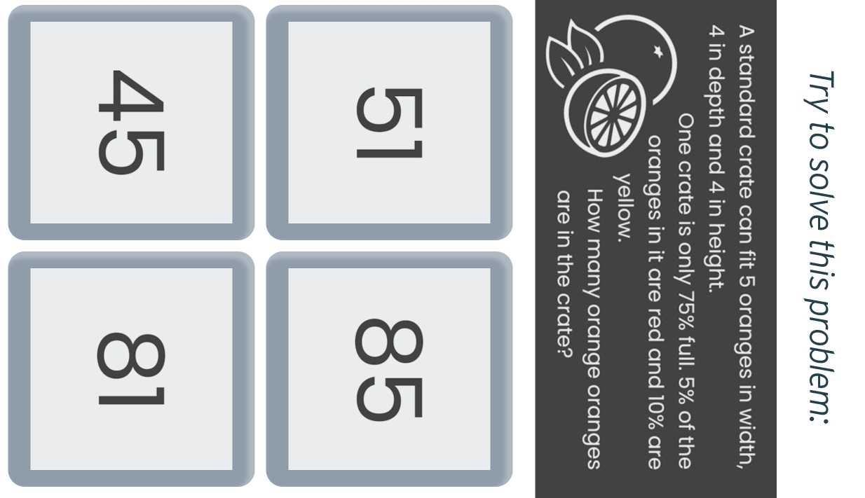 Solved: Try to solve this problem: A standard crate can fit 5 oranges ...