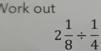 Vork out
2 1/8 /  1/4 