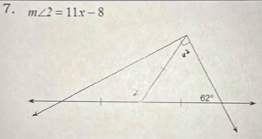 m∠ 2=11x-8