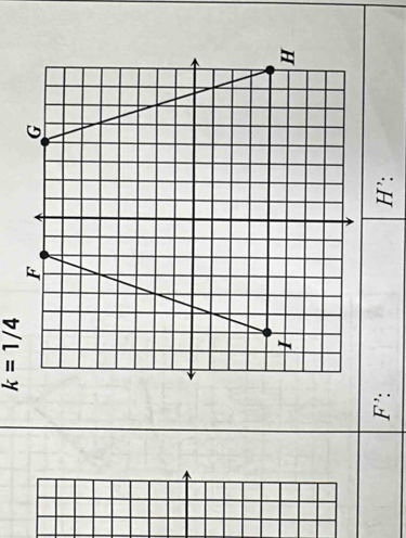 k=1/4
F': H’ :